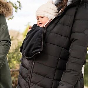 Seraphine Maternity & Babywearing Lightweight Black Quilted Parka Coat Jacket